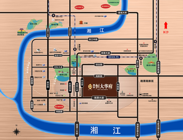 湘潭恒大華府位置圖